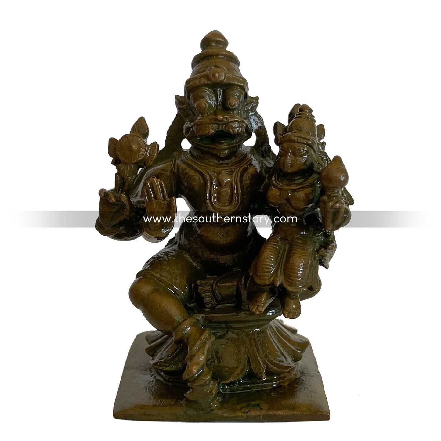 Lakshmi Narashimhar Antique Bronze Idol (3 inch)