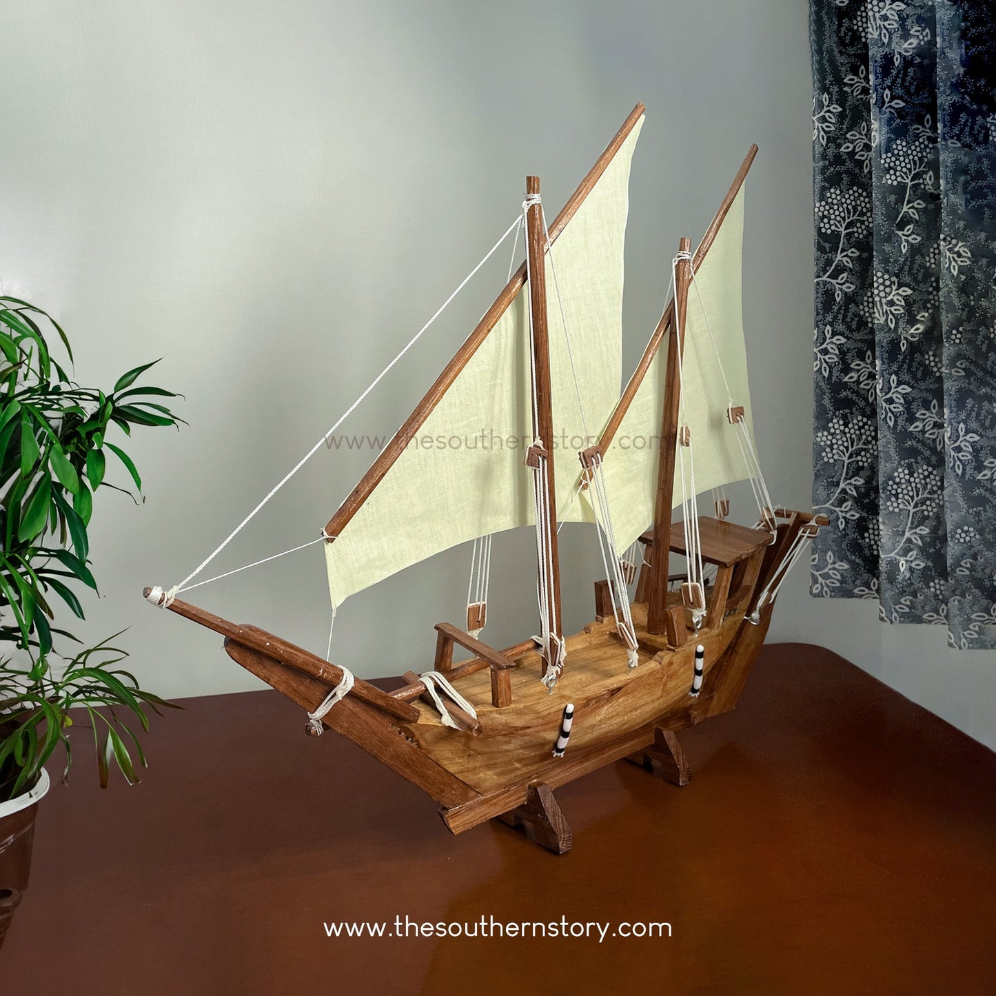 Uru Wooden Boat (24”) - Handcrafted Traditional Wooden Boat from Bepore, Kerala