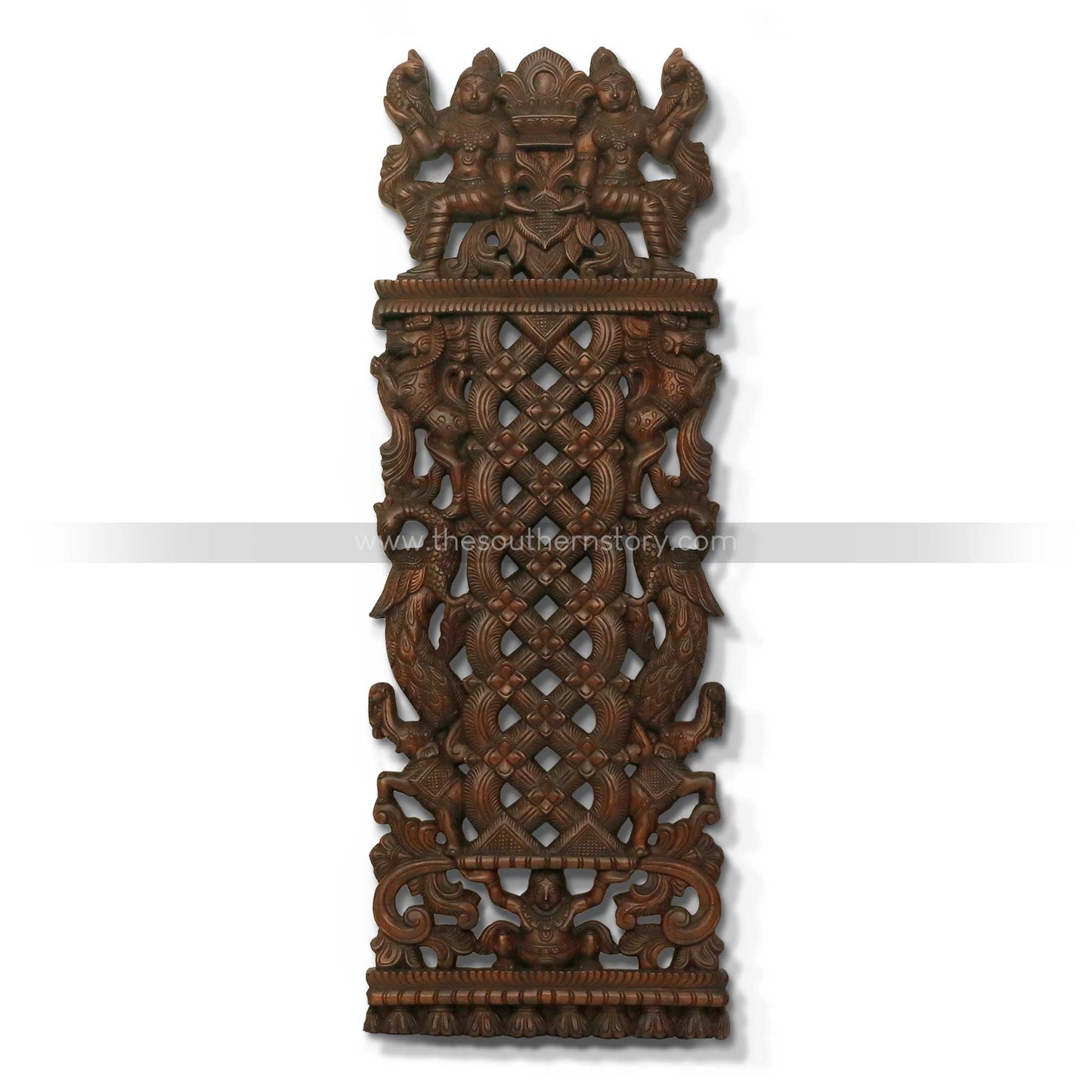 Chettinad Wooden Carved Appakodu Wall Panel (48 inch)
