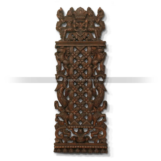 Chettinad Wooden Carved Appakodu Wall Panel (48 inch)