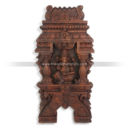 Chettinad Wooden Carved Kavadi Wall Panel (24 inch)