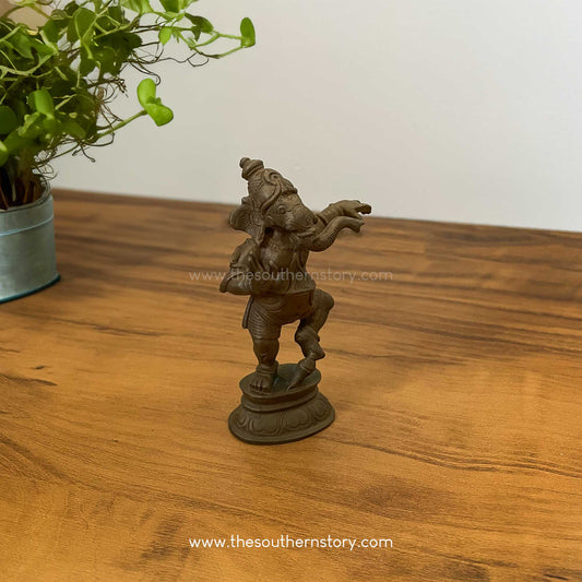 Narthana Ganesha Antique Bronze Idol (3.5 inch)