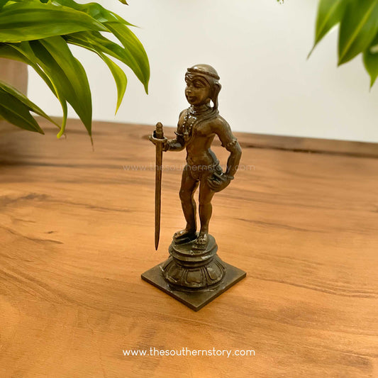 Palani Murugan Antique Bronze Idol (4 inch)