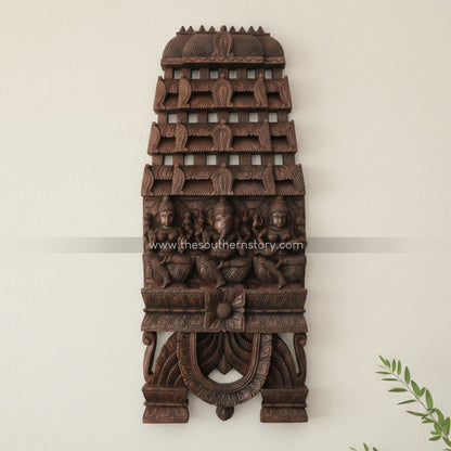 Chettinad Wooden Carved Kavadi Wall Panel (36 inch)