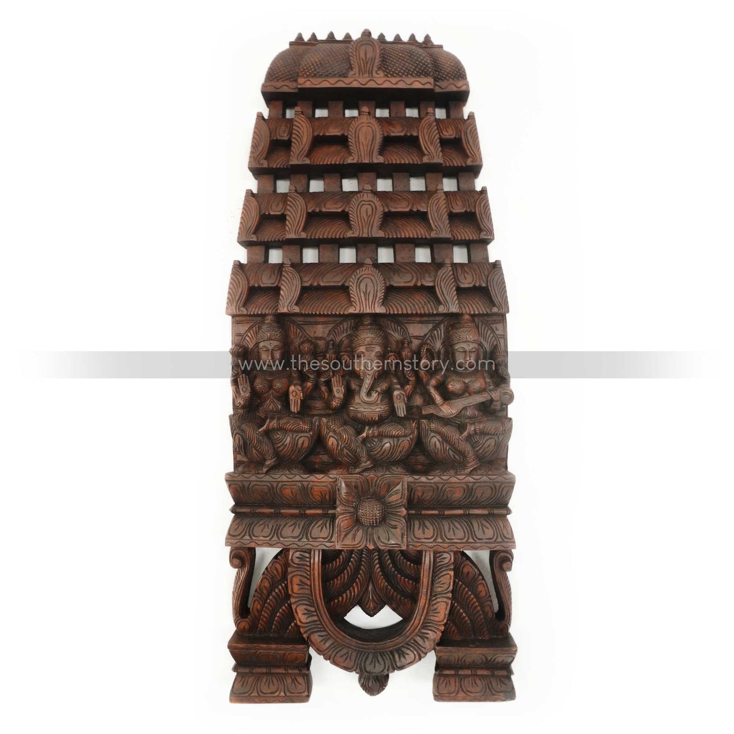 Chettinad Wooden Carved Kavadi Wall Panel (36 inch)