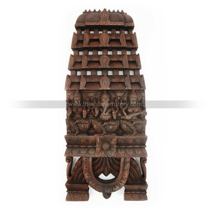 Chettinad Wooden Carved Kavadi Wall Panel (36 inch)