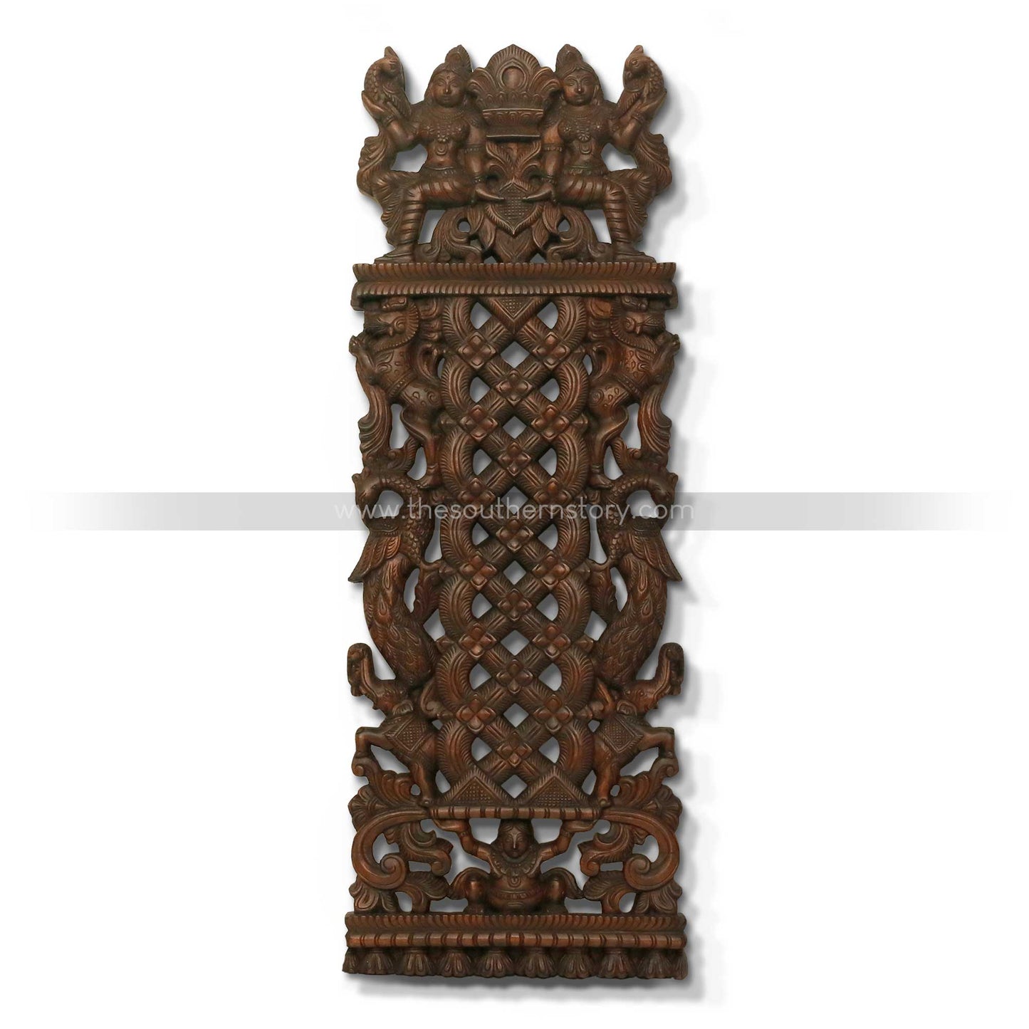 Chettinad Wooden Carved Appakodu Wall Panel (48 inch)