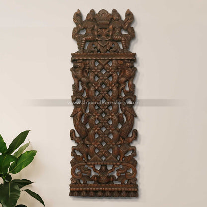 Chettinad Wooden Carved Appakodu Wall Panel (48 inch)