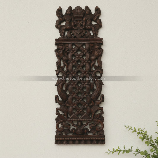 Chettinad Wooden Carved Kavadi Wall Panel (48 inch)