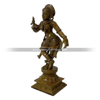 Apsara / Dancing lady Antique Bronze Idol (6 inch)