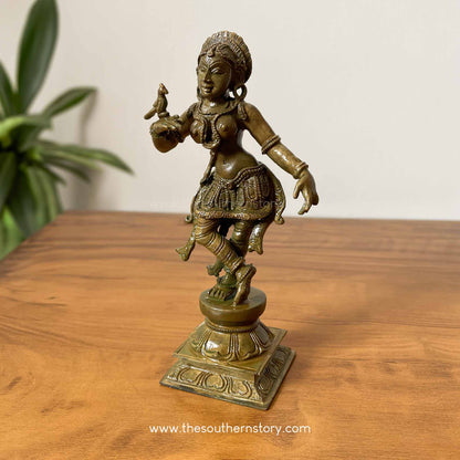 Apsara / Dancing lady Antique Bronze Idol (6 inch)