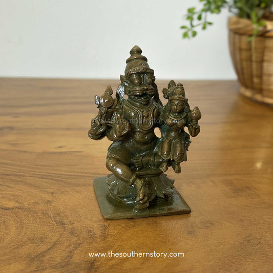 Lakshmi Narashimhar Antique Bronze Idol (3 inch)